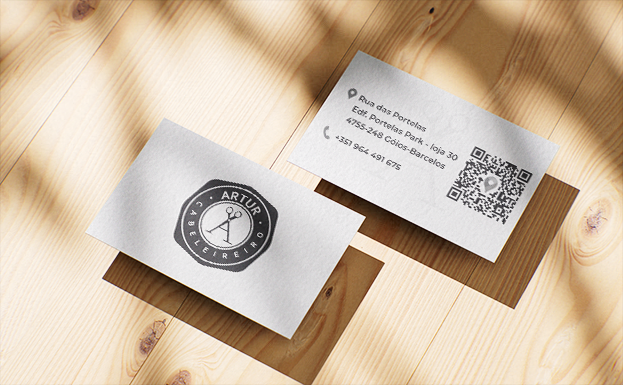 Artur Cabeleireiro business card mockup